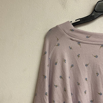 Ana a new approach size XL crop long sleeve button v-neck cardigan color Ditzy