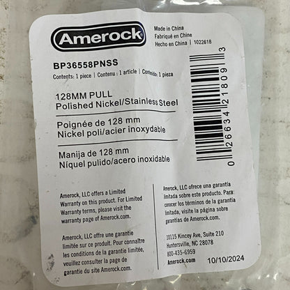 Amerock 128mm Cabinet Drawer Pull Polished Nickel/Stainless Steel BP36558PNSS