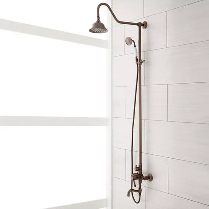 Signature Hardware Dolwick Exposed Pipe Shower and Tub Faucet -Oil Rubbed Bronze