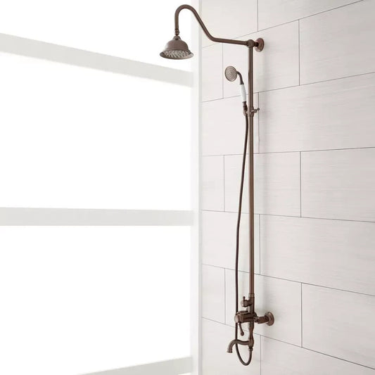 Signature Hardware Dolwick Exposed Pipe Shower and Tub Faucet -Oil Rubbed Bronze
