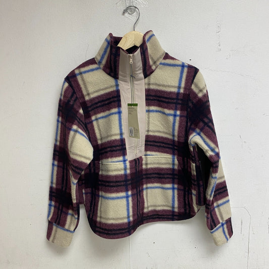 Alpine Design Women's W AD Wayfarer Fleece 1/4 Zip Iowa Plaid DK Burgundy New!