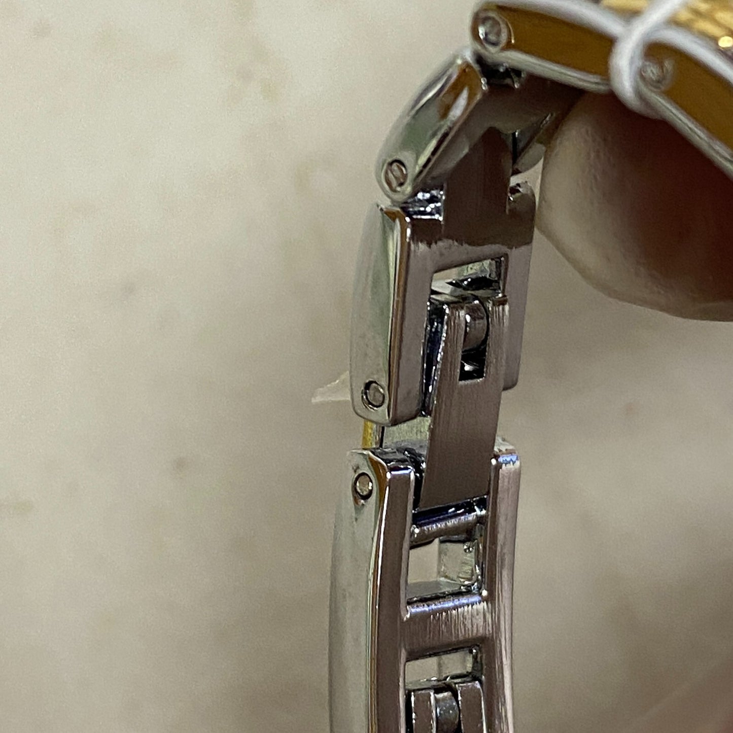 Armitron Watch Women Gold Silver Two Tone Faceted Bezel New Battery 6.5" J1134