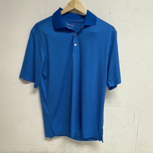 Walter Hagen Men's Essentials Stripe Polo Nobility Blue MGA11371SP22N Brand New