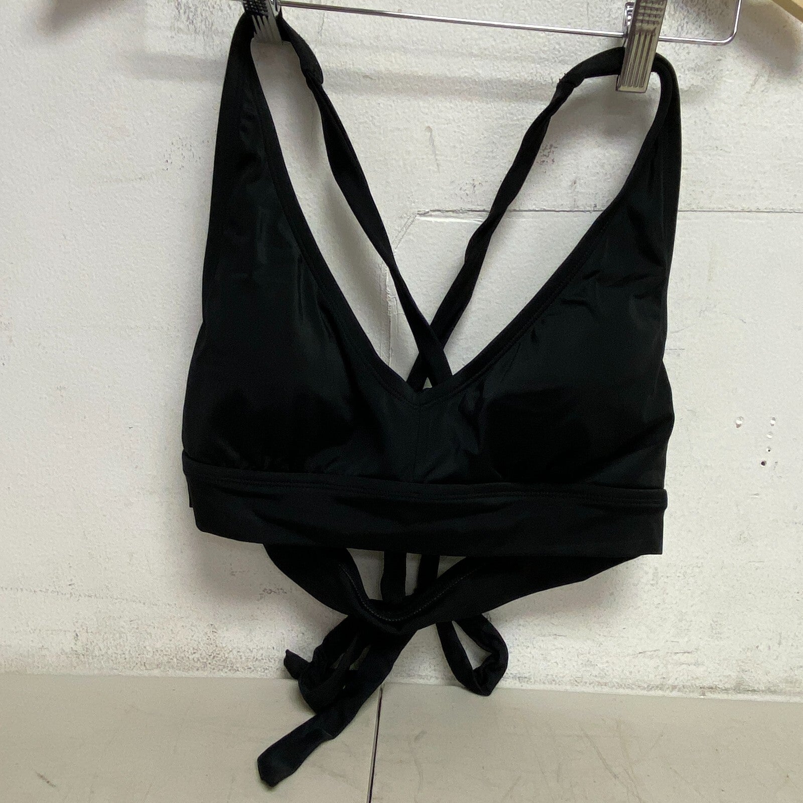 DSG Women's Rexi Swim Bralette Top Halter Straps Pure Black DSW2981 Brand New