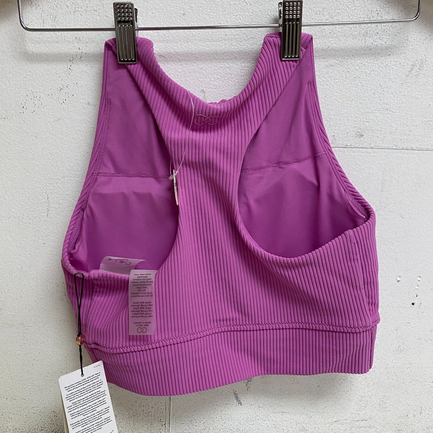 CALIA Women's Rib LL Cross Over Top Geranium Purple WSA21212R