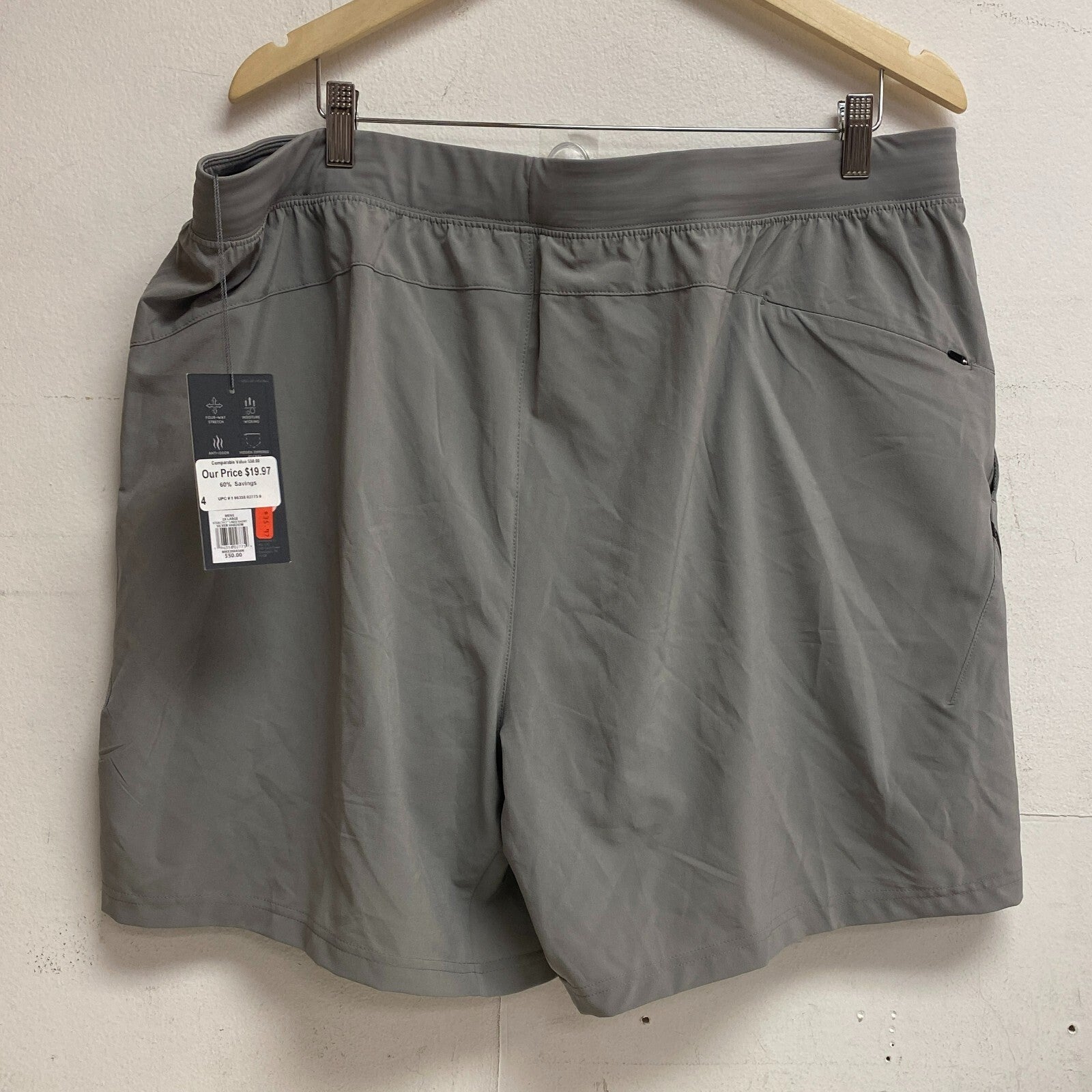 VRST Men's 7â Inseam Stealth Shorts Silver Shadow Solid Summer MAX200436N