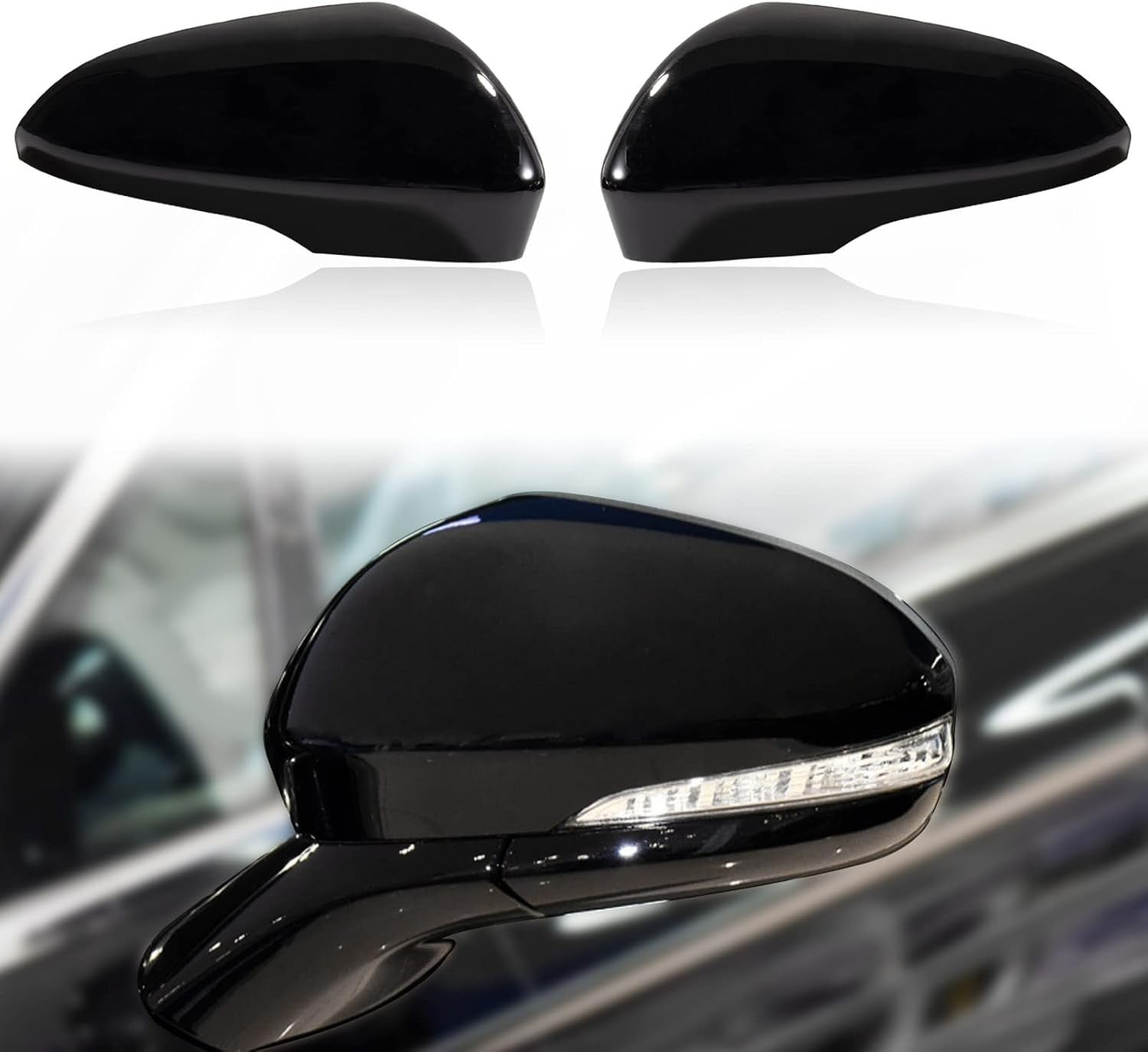Ford Fusion Driver Mirror Cover Turn Signal Black A02RVP1201ABK 2013-18