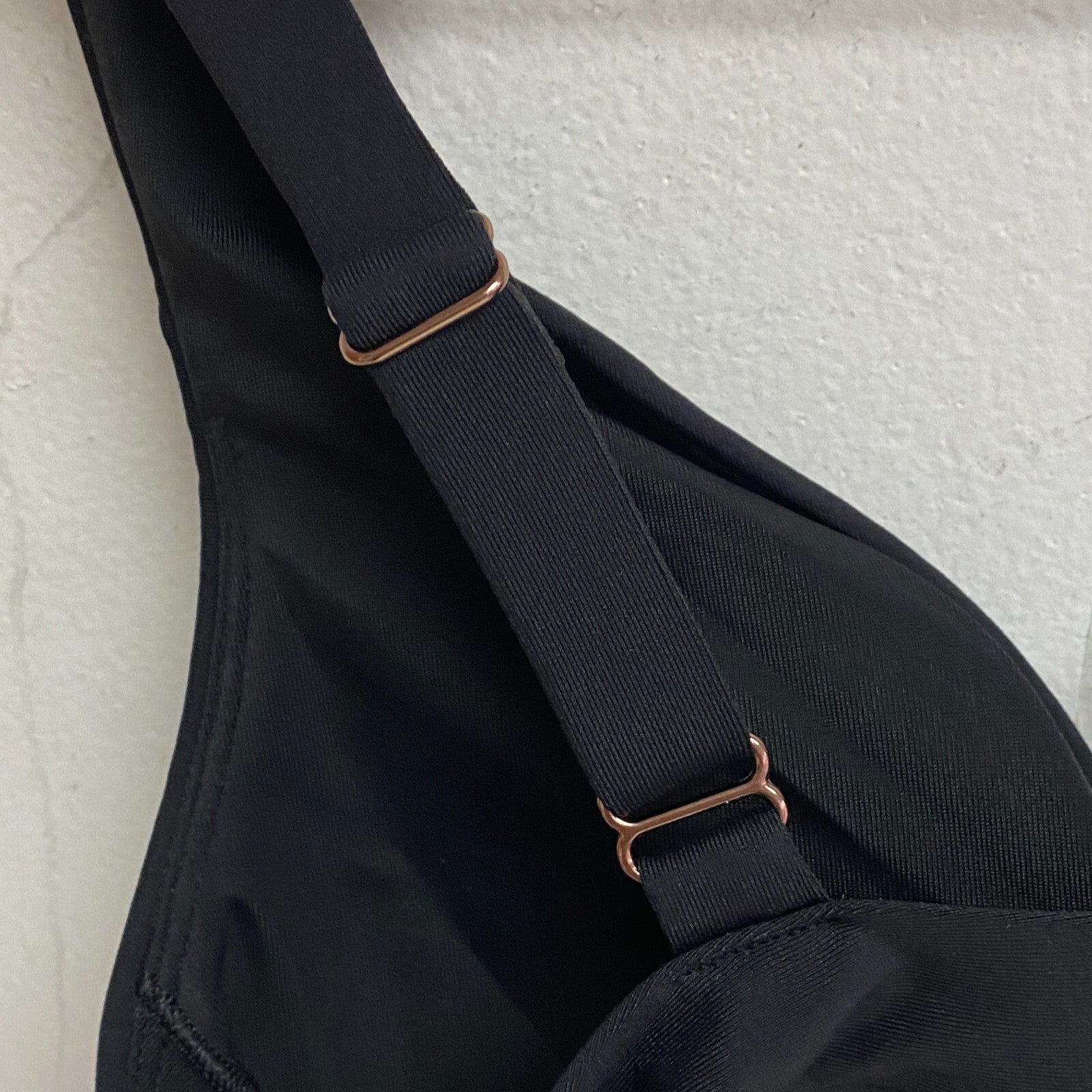 Calia Womens Swim Collection Racerback Knot Front Bikini Top Pure Black WSA23220