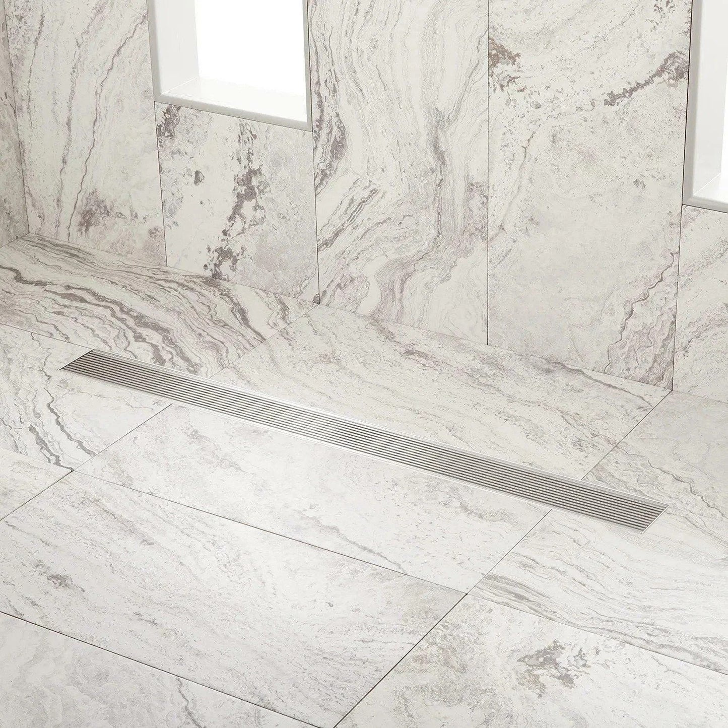 Signature Hardware Carmen 32″ Linear Shower Drain Brushed Stainless Steel