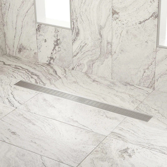 Signature Hardware Carmen 32″ Linear Shower Drain Brushed Stainless Steel