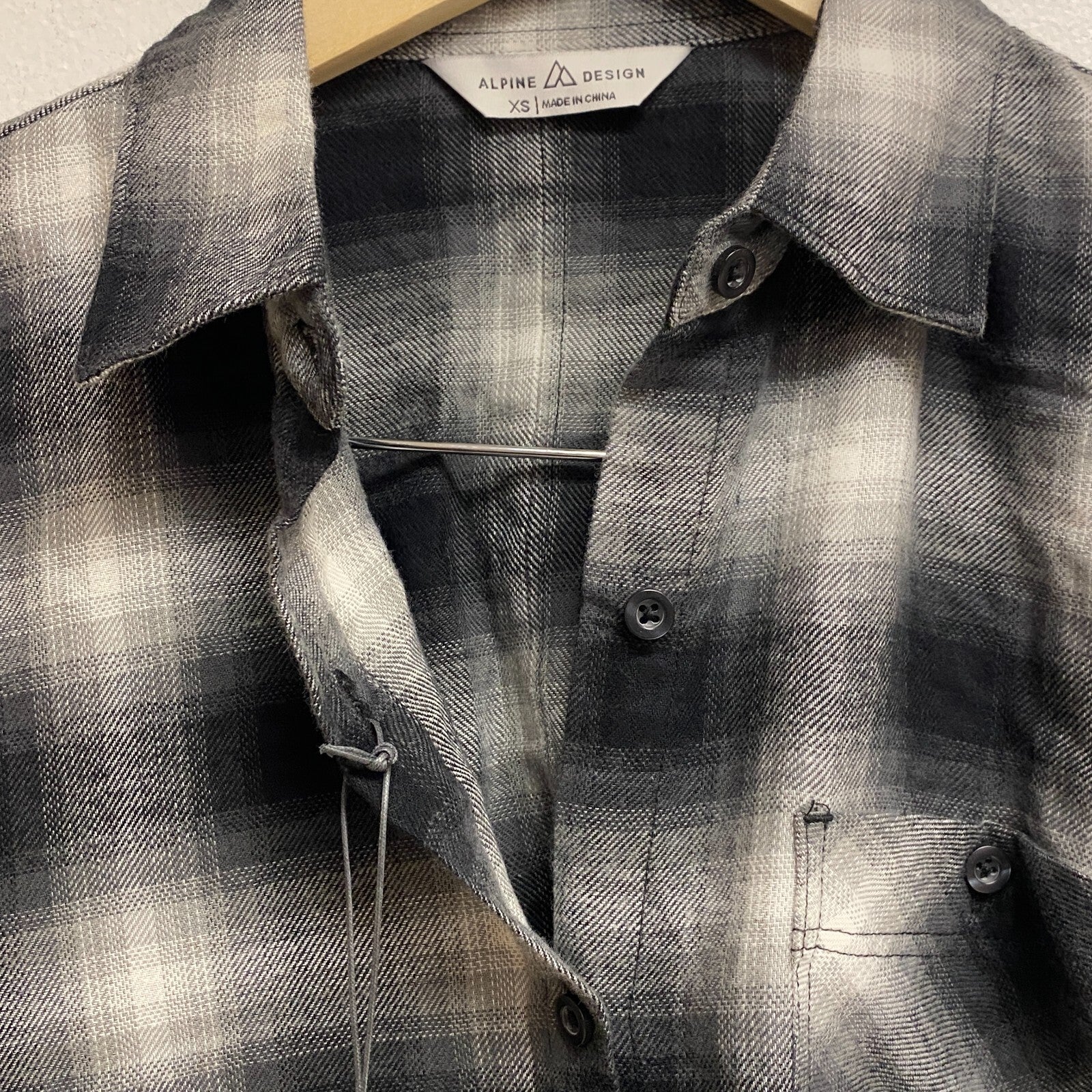 Alpine Design Women's Journey Oversized Flannel Pure Black Hickory Plaid ADW2210