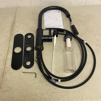 allen+roth Harlow Matte Black Single Handle Deck-mount Handle Commercial 5505651