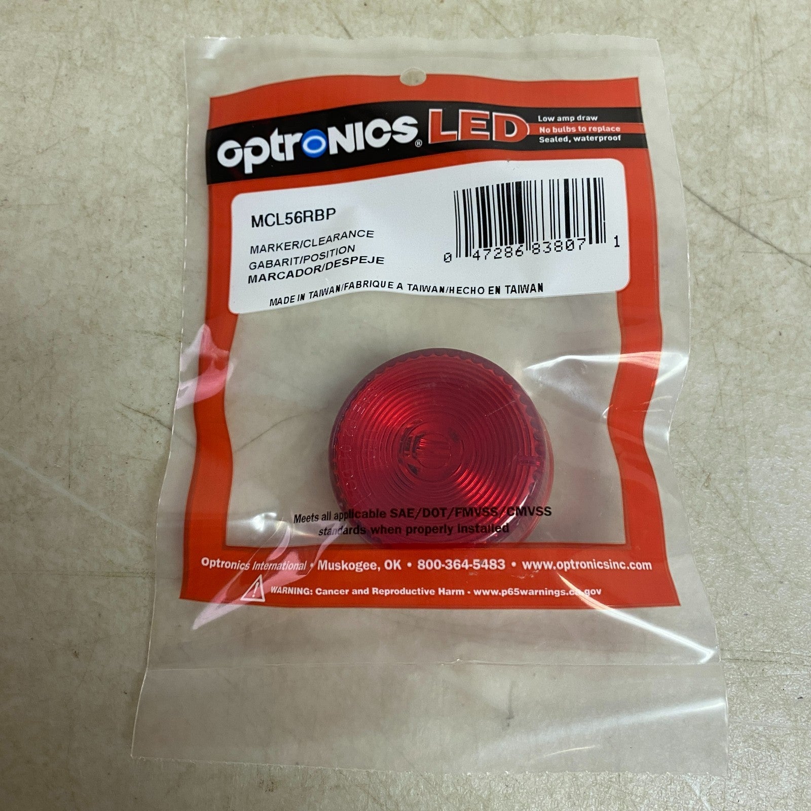Optronics MCL56RBP 2″ Red LED Marker/Clearance Light Grommet Mount 5 PACK
