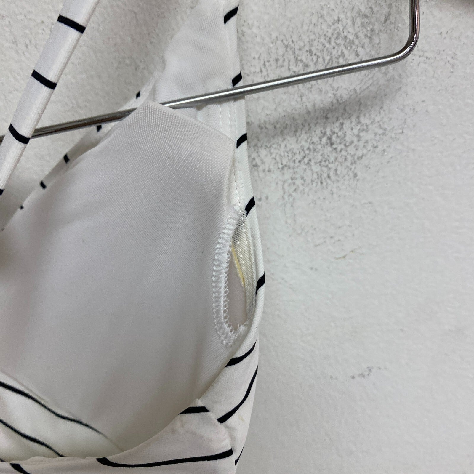 Calia Womens High Rise High Neck PowerSculpt Top Stripe White WSA22213PRT