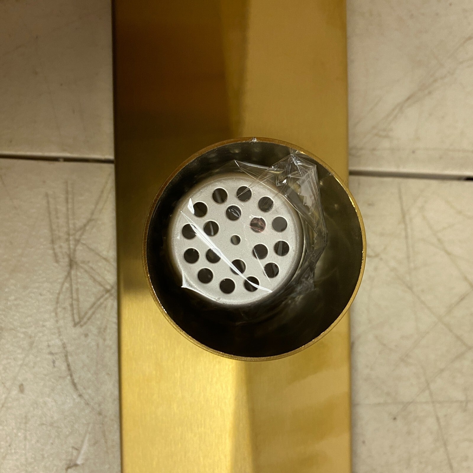 Signature Hardware 48" Cohen Linear Tile-In Shower Drain - Polished Brass