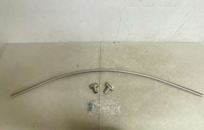 Signature Hardware 60" Curved Solid Brass Shower Rod - Brushed Nickel