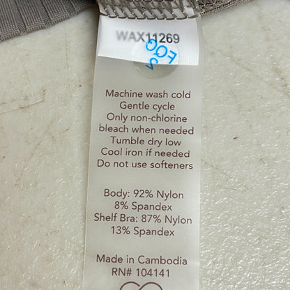 Calia Women's Trendy Striped Cut Out Ribbed Tank Top Dark Grey WAX11269 New