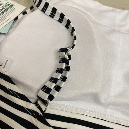 DSG Women's Swim May Printed Racerback Top Even Stripe Black/White DSW2697PRT