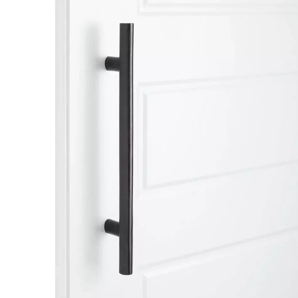 Signature Hardware 12" Kobe Back-to-Back Bronze Door Pull Set - Dark Patina