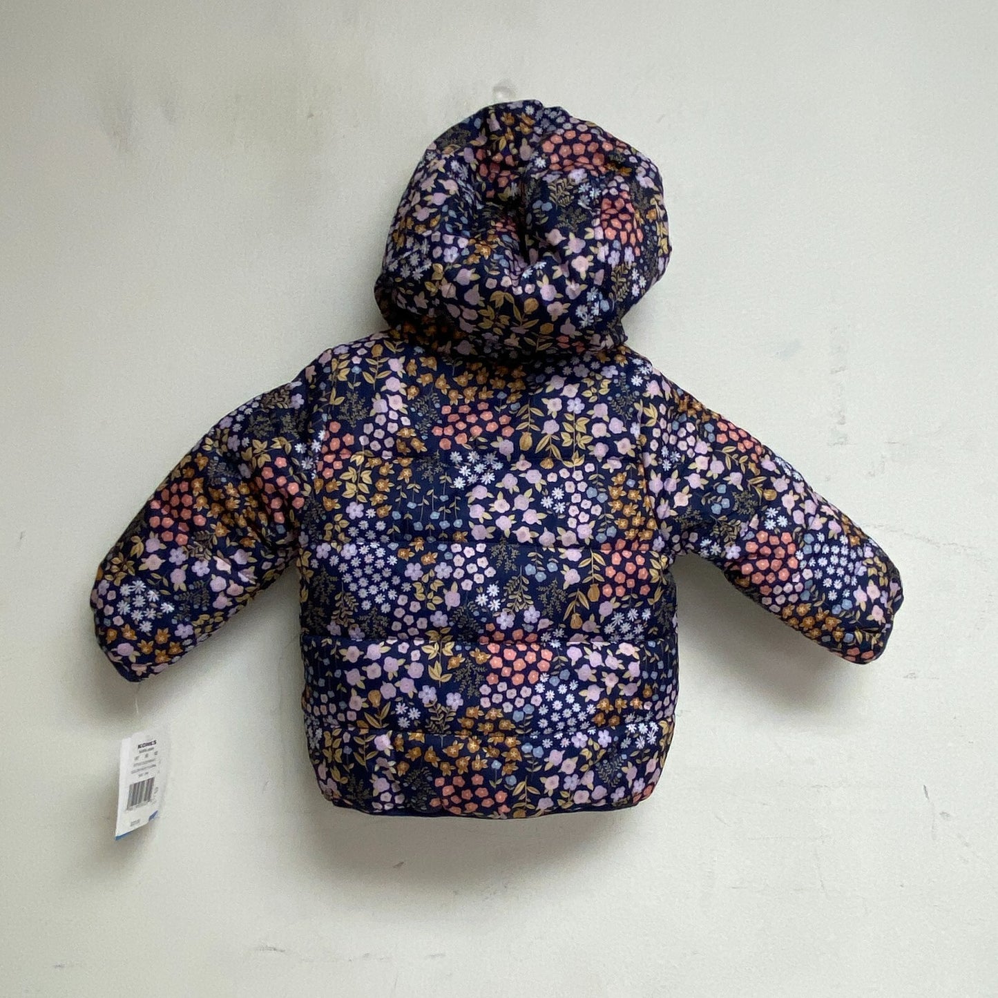 CARTER'S Girl Toddler Floral Packable Puffer Jacket Full Zip Hooded Size 18M NWT