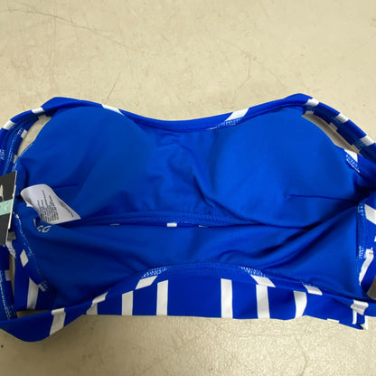 DSG Women's Long Line Scoop Neck Bikini Top Speed Stripe Blue DSW2786PRTZ Swim