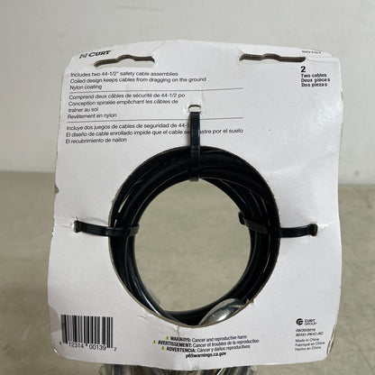 CURT 80151 Trailer Safety Cables 44-1/2" Vinyl Coated 5000 lb Break 2 Pack