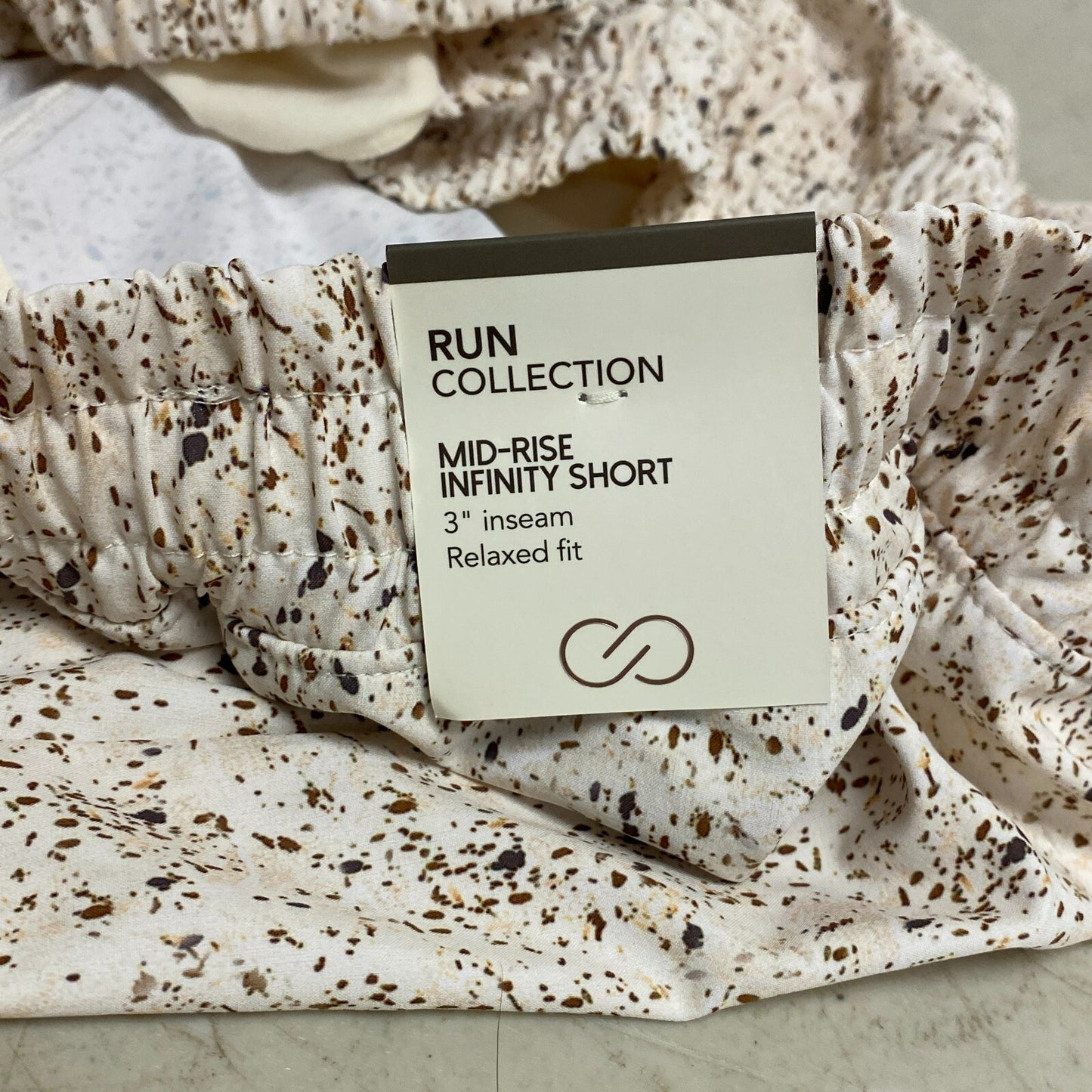 Calia Women's Mid Rise Infinity Run Shorts Freckle Dot Unbleached WAX12336PRT