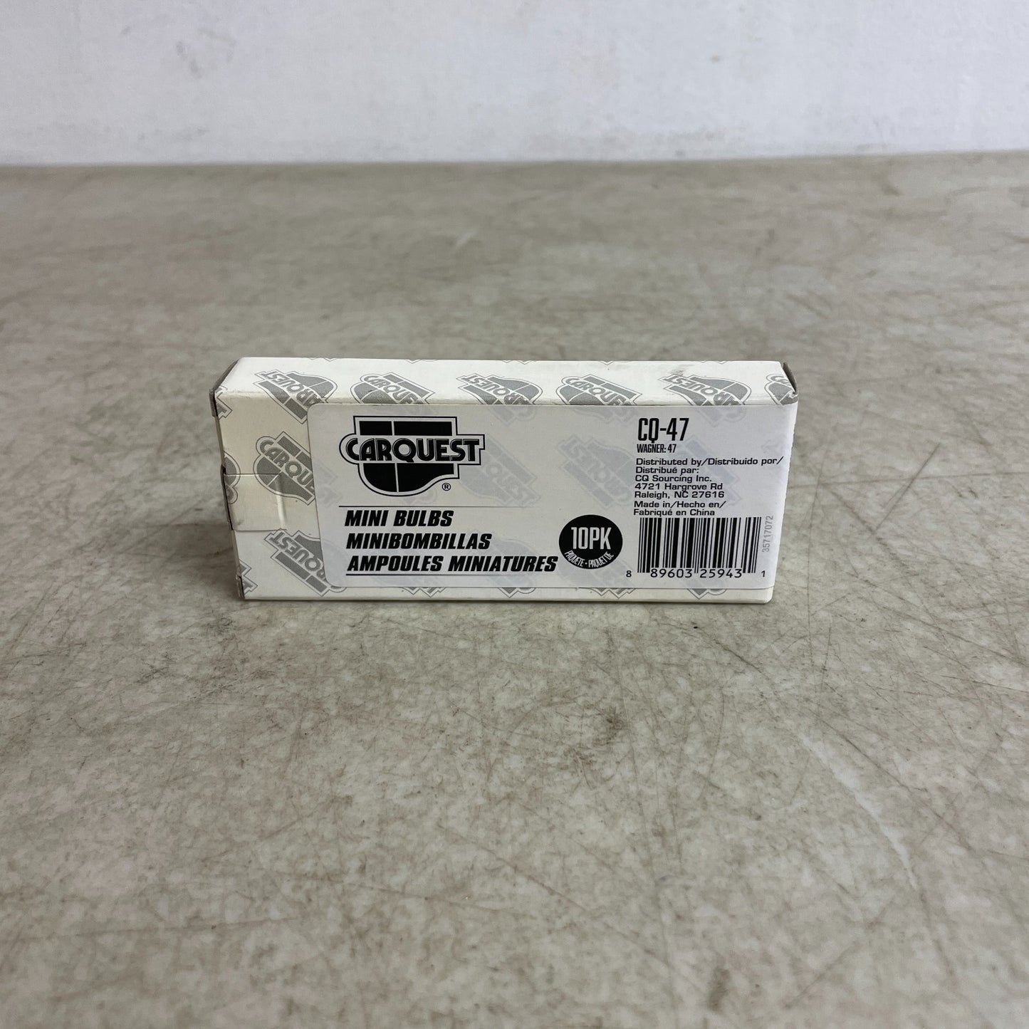 Carquest CQ-47 Mini Bulbs 10-Pack 12V 0.5A 2CP Dash Gauge Panel Light Lamps