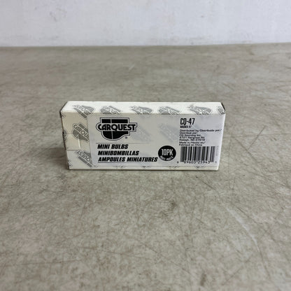 Carquest CQ-47 Mini Bulbs 10-Pack 12V 0.5A 2CP Dash Gauge Panel Light Lamps