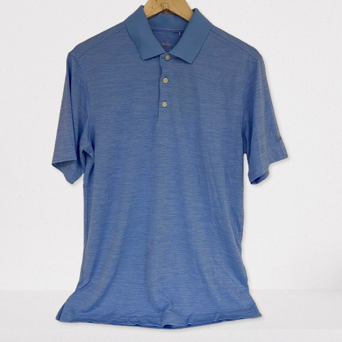 Walter Hagen ESS Space Dye Golf Polo Daybreak Blue Moisture Wicking NWT