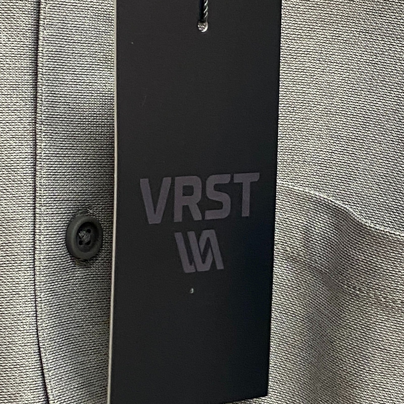 VRST Mens LS Button Down Shirt Silver Shadow Heather Collared MAX100322