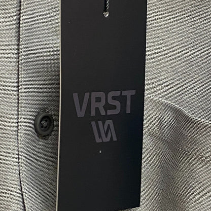 VRST Mens LS Button Down Shirt Silver Shadow Heather Collared MAX100322