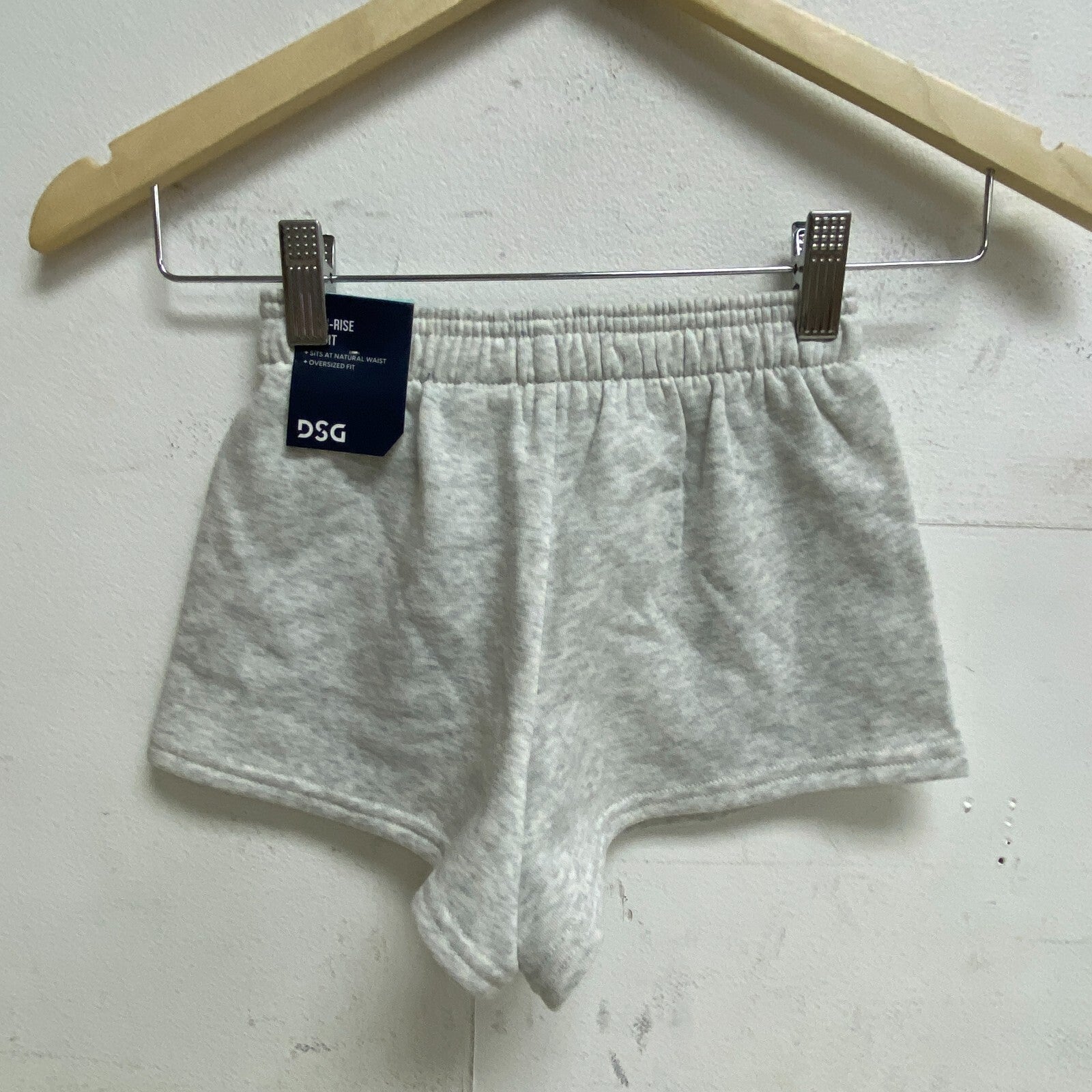 DSG Girl's Youth High Rise Boyfriend Fleece Short Light Heather Grey DAG13431H