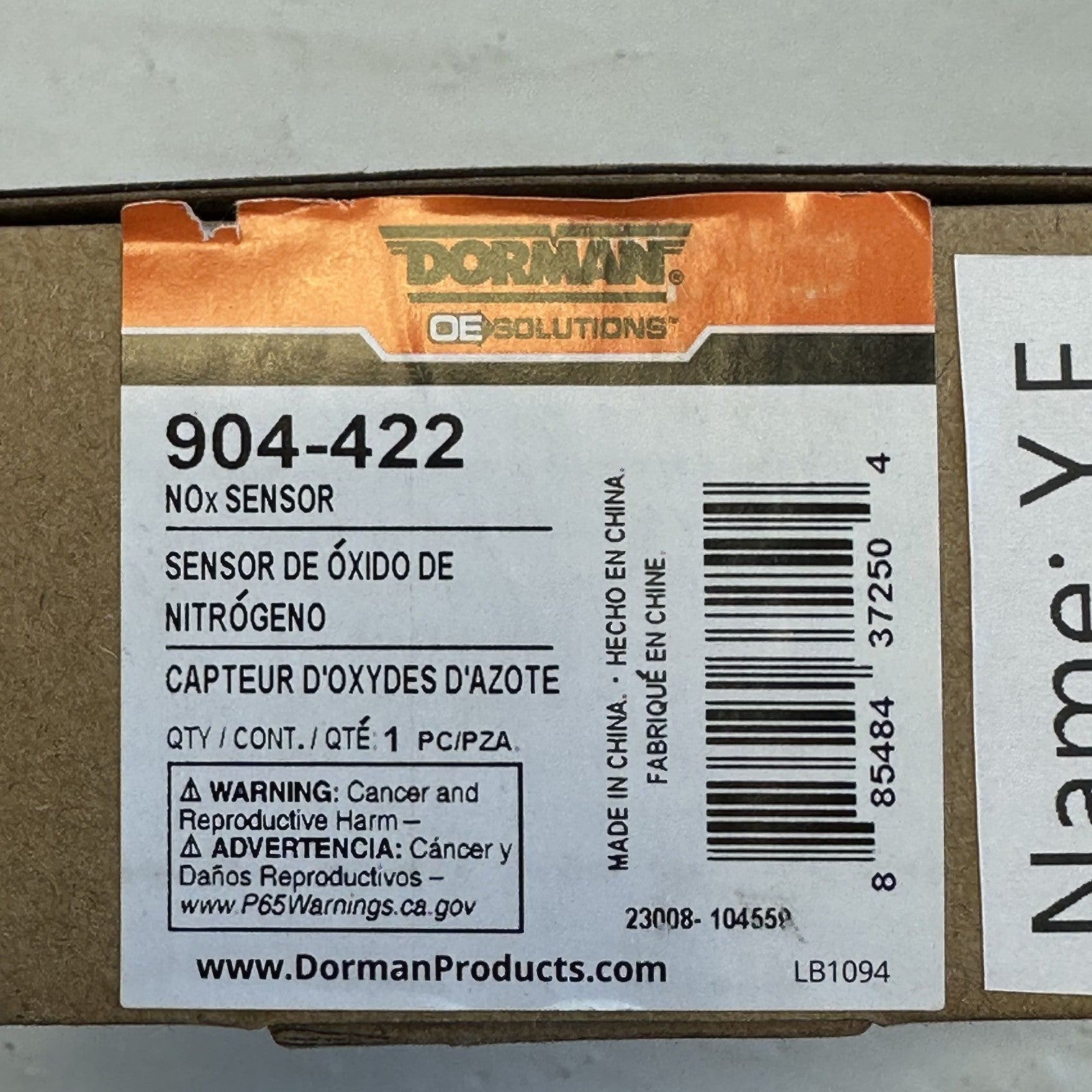 Dorman 904-422 NOx Sensor Module for Diesel Emissions Control Systems