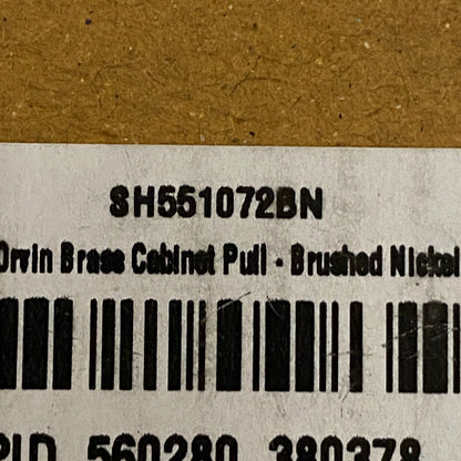 Signature Hardware 5-1/8" Orvin brass cabinet pull - brushed nickel SH551072BN