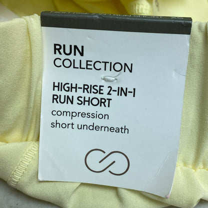 Calia Womens Ruched 2 in 1 Short Lemon Chiffon Run Solid Stylish WAX12279