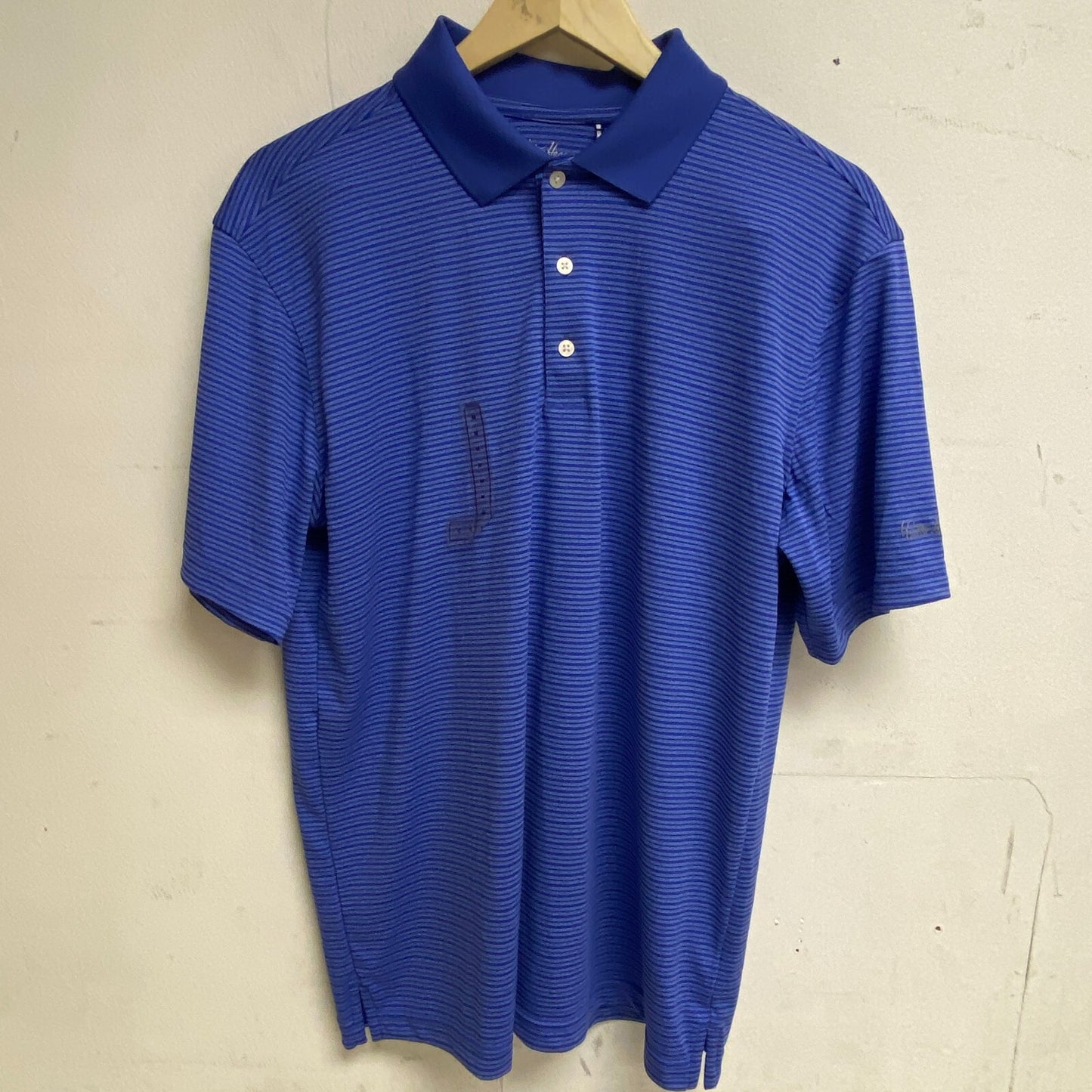 Walter Hagen Men's Textured Stripe Polo New Cobalt / Cobalt White MGA11371SP22N