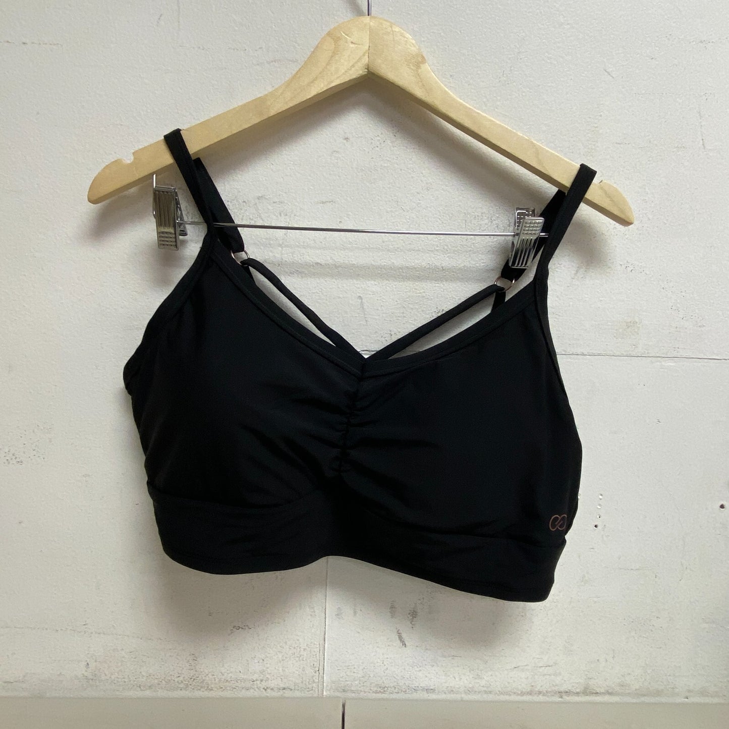 Calia Women's Swim Collection Cross Back Bikini Top Pure Black WSA20210WP New