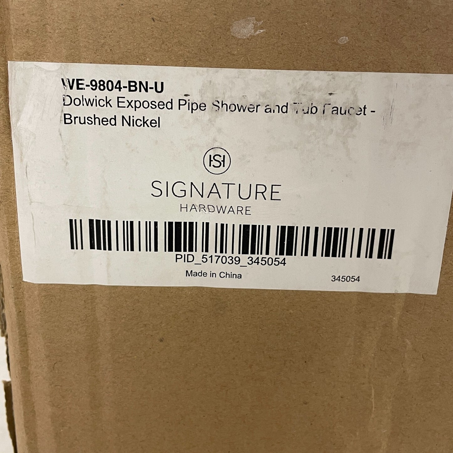 Signature Hardware Dolwick Exposed‑Pipe Shower & Tub Faucet Brushed Nickel