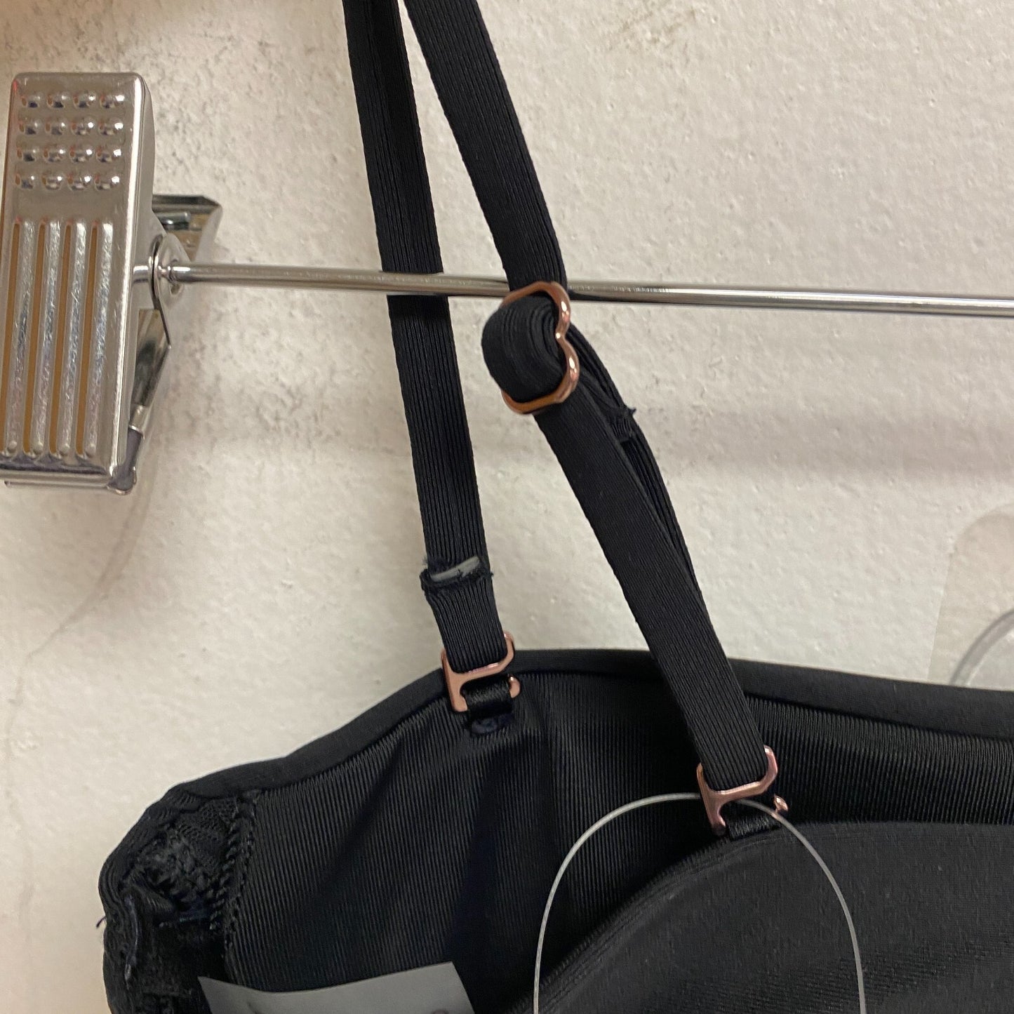 Calia Women's Swim Collection Shirred Strapless Bandeau Pure Black WSA23202 New!