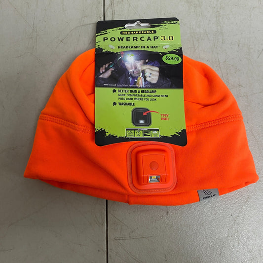 RARE Power Cap 3.0 Headlamp In A Hat Rechargeable, Washable Bright Orange OSFM