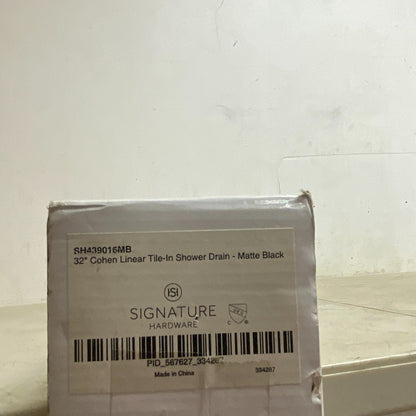 SIGNATURE HARDWARE 32" COHEN LINEAR TILE-IN SHOWER DRAIN-MATTE BLACK