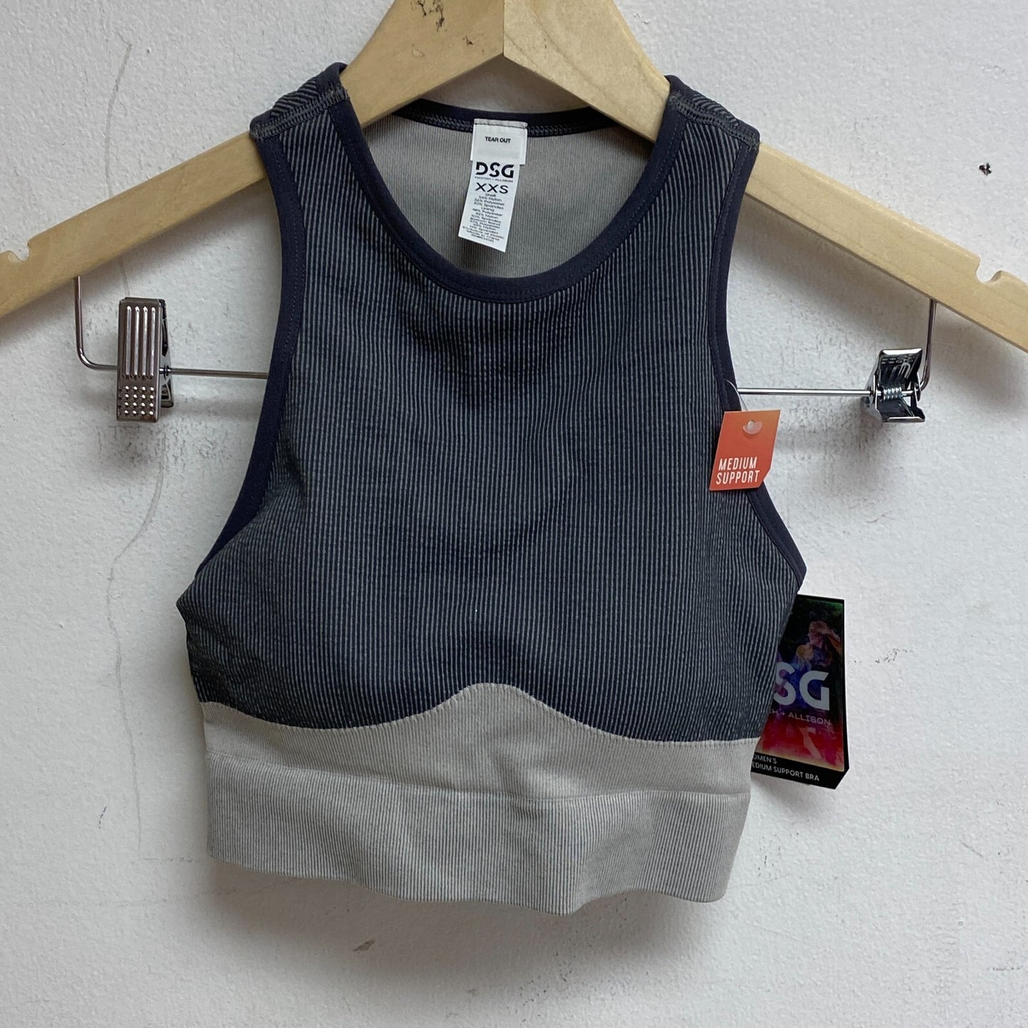 DSG TWITCH+ALLISON Medium Support Seamless Iridescent Bra Carbon Grey/Oat Milk