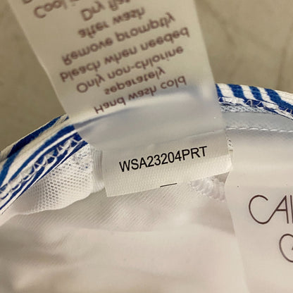 Calia Womens Ruched Front Cross Racerback Swim Top Wave Blue WSA23204PRT New!