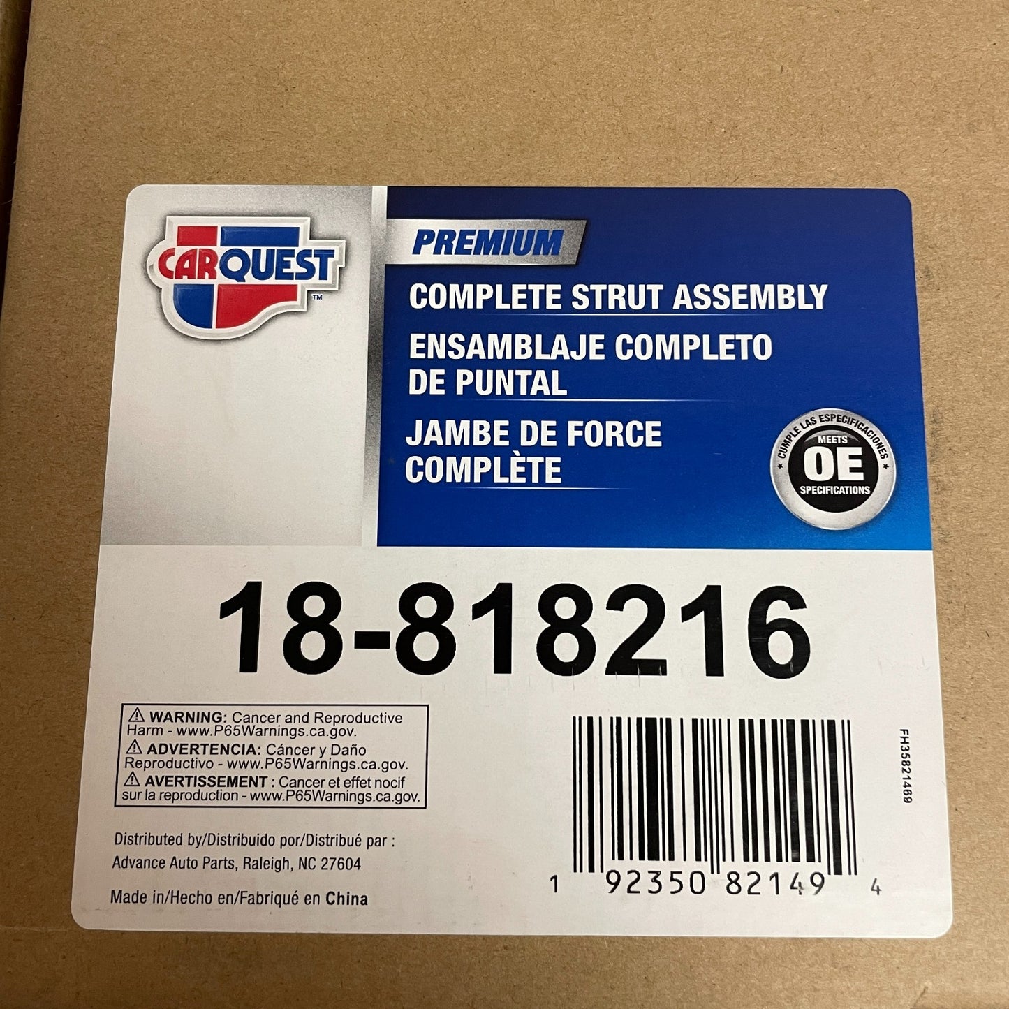 Carquest Complete Strut Assembly Ready to Install Front 18-818216