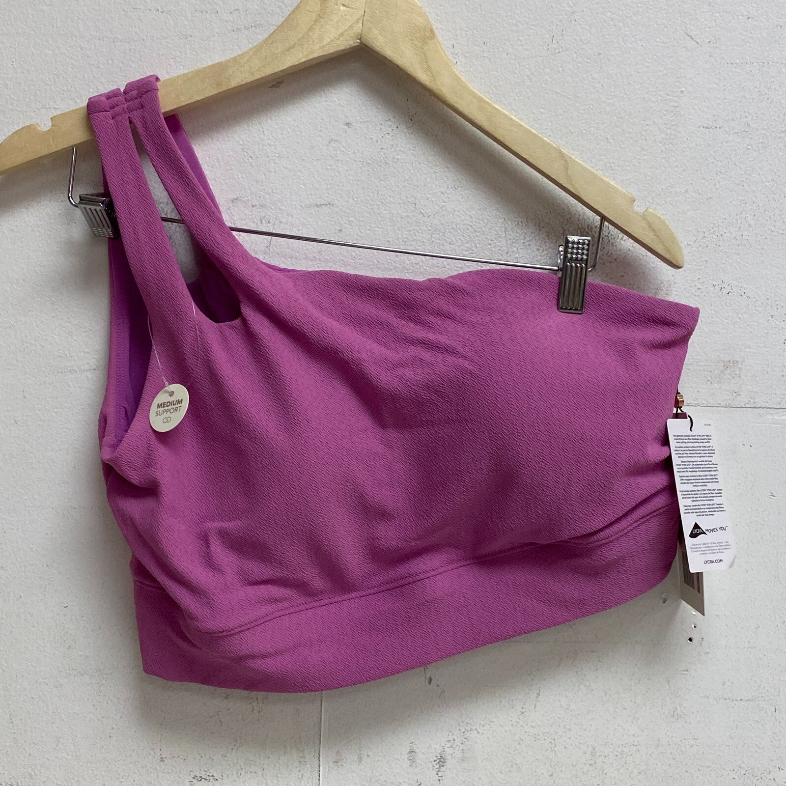 Calia Womens One Shoulder LL Top Geranium Purple Solid WSA22210T