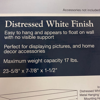 Designer's Image™ 23-5/8"W x 7-7/8"D Distressed White Floating Wall Shelf