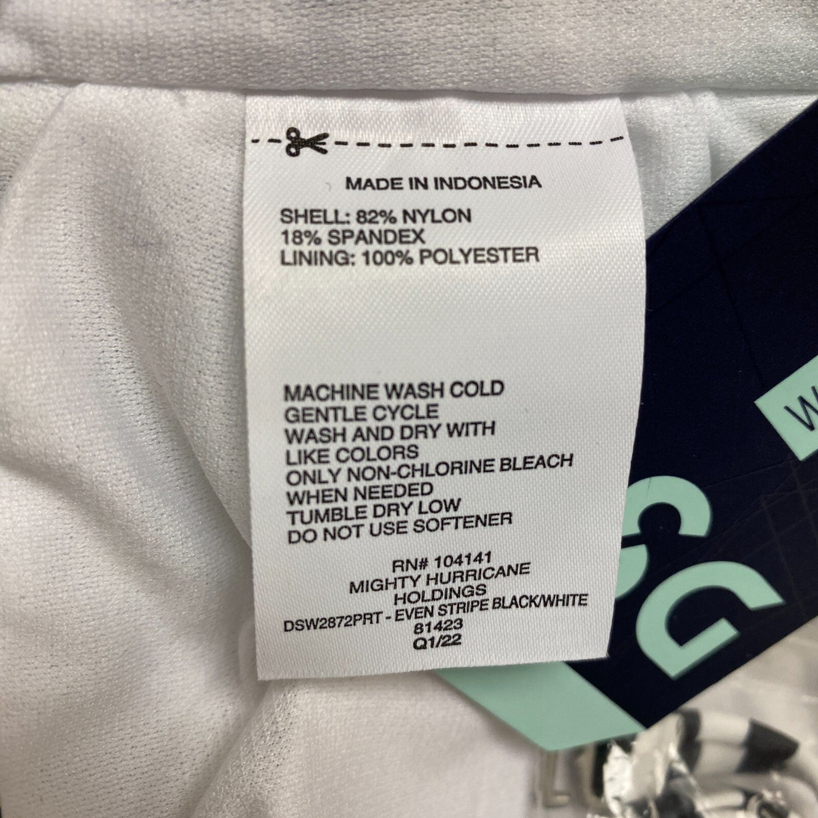 DSG Women's Bandeau Swim Top Even Stripe Black/White DSW2872PRT Brand New