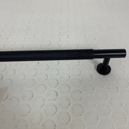 Signature Hardware 18″ Evinger Knurled Brass Appliance Pull Matte Black SH450357