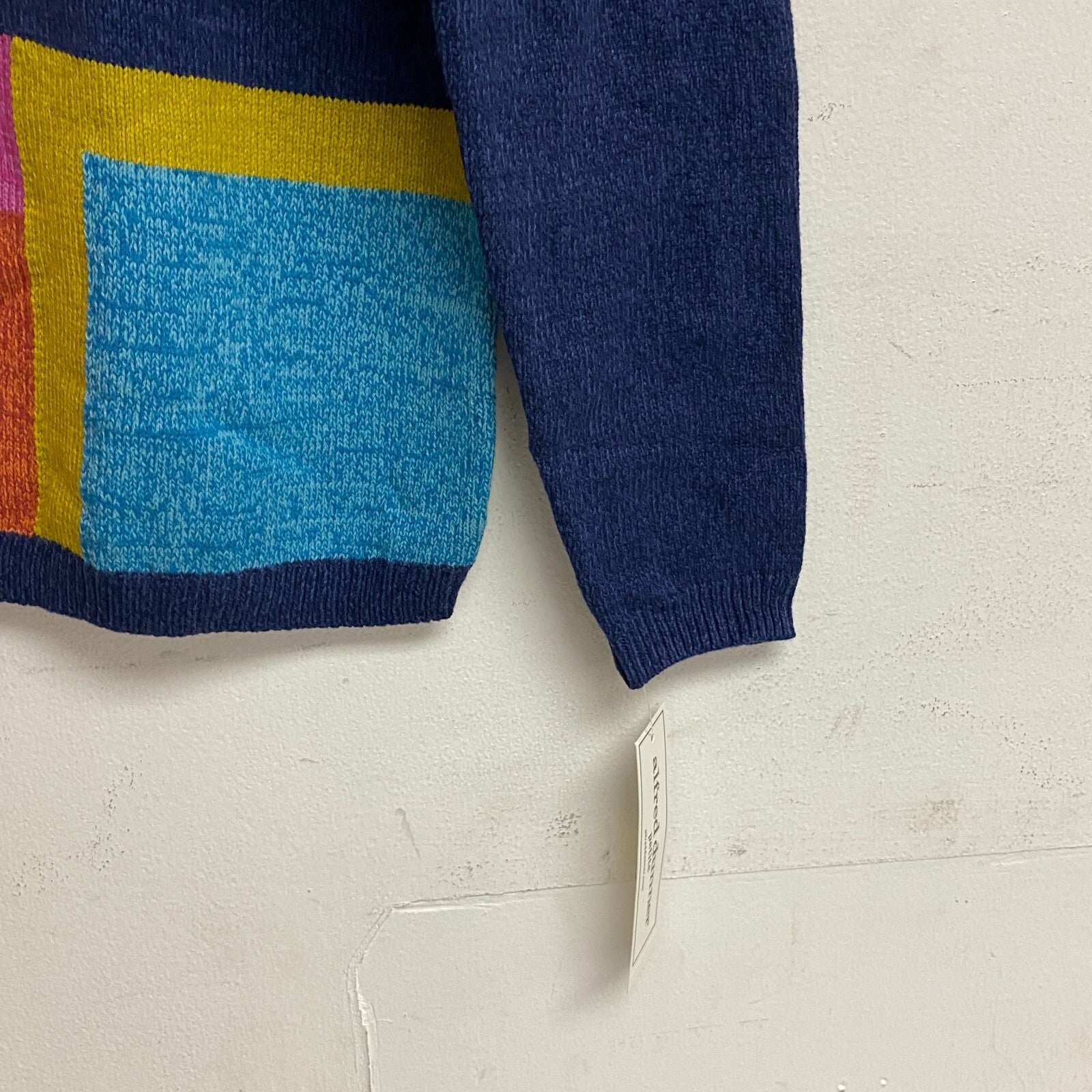 Alfred Dunner Women's Lake Placid Colorblock Crewneck Sweater Szie PM Color Navy